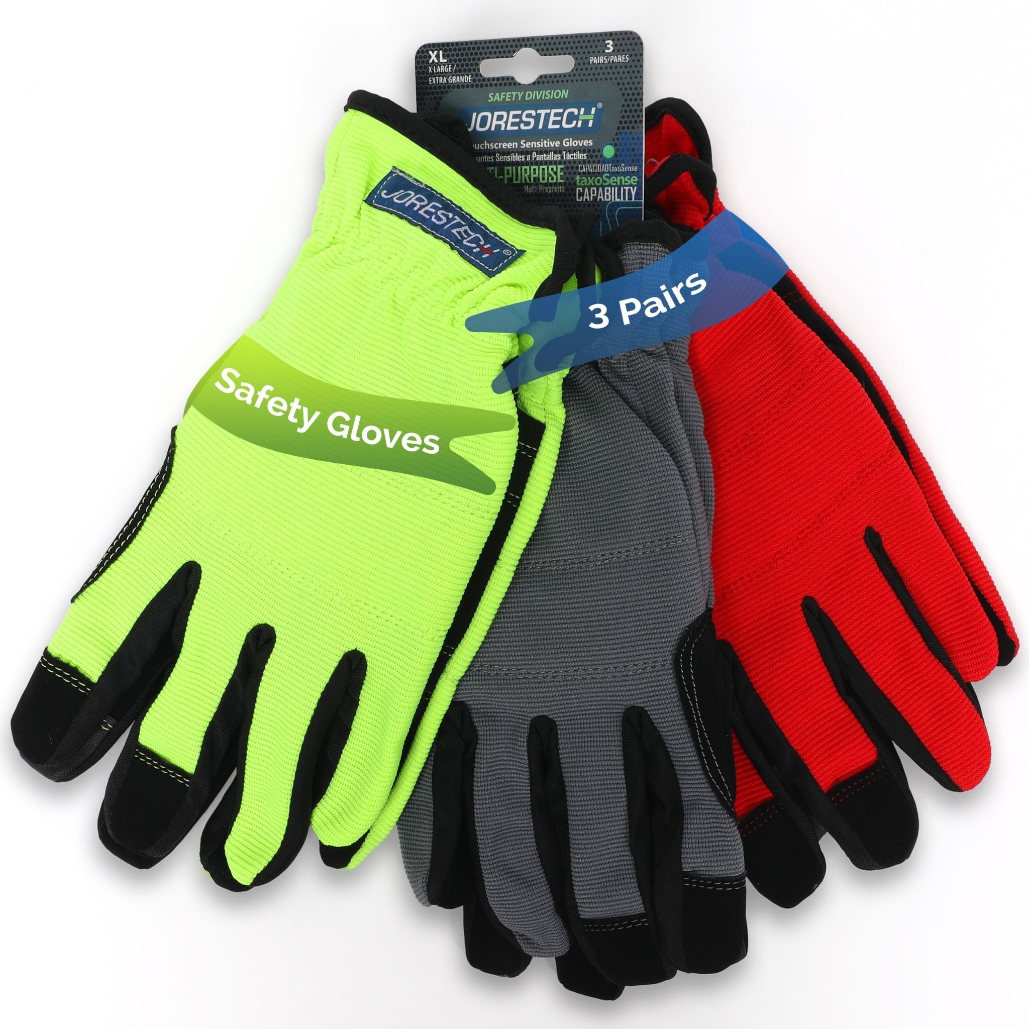 Touchscreen Safety Work Gloves – Pack of 3